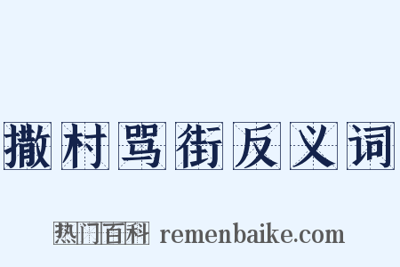 撒村骂街反义词是什么意思的图片